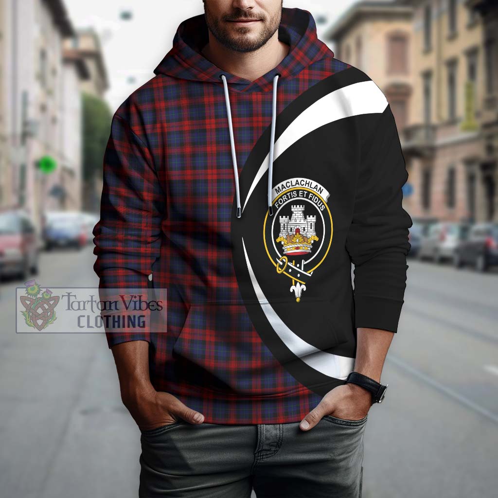 Tartan Vibes Clothing MacLachlan Tartan Hoodie with Family Crest Circle Style