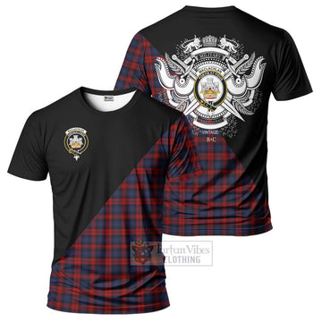 MacLachlan (McLachlan) Tartan T-Shirt with Family Crest and Military Logo Style