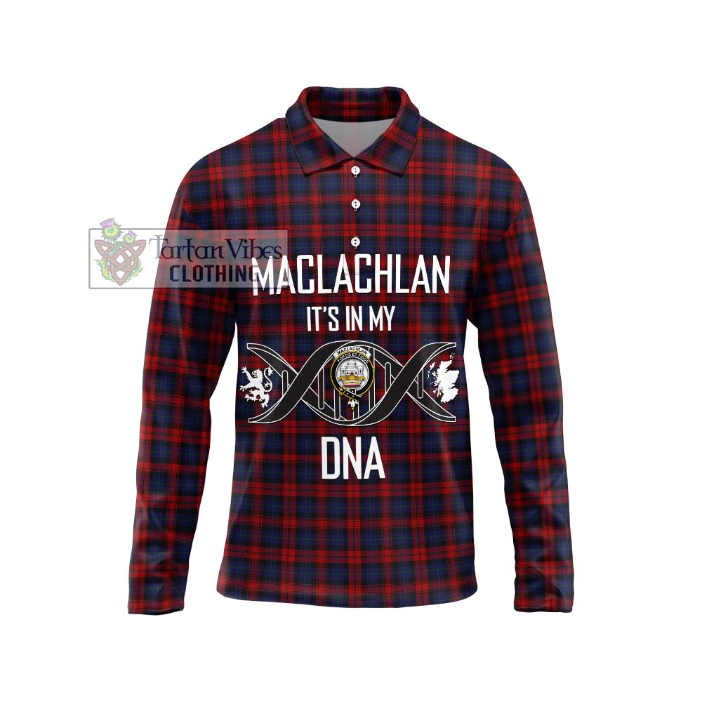 MacLachlan (McLachlan) Tartan Long Sleeve Polo Shirt with Family Crest DNA In Me Style Unisex - Tartanvibesclothing Shop