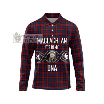 MacLachlan (McLachlan) Tartan Long Sleeve Polo Shirt with Family Crest DNA In Me Style