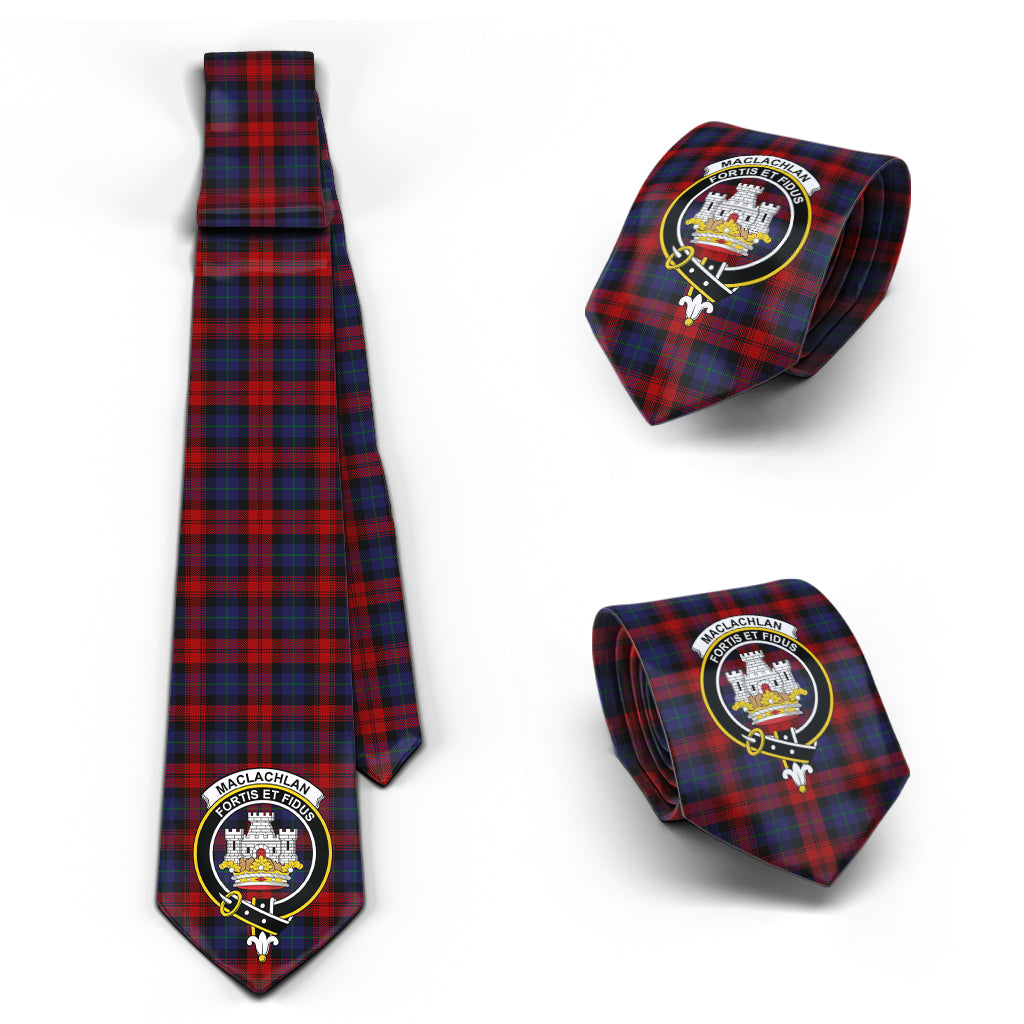 MacLachlan (McLachlan) Tartan Classic Necktie with Family Crest Necktie One Size - Tartan Vibes Clothing