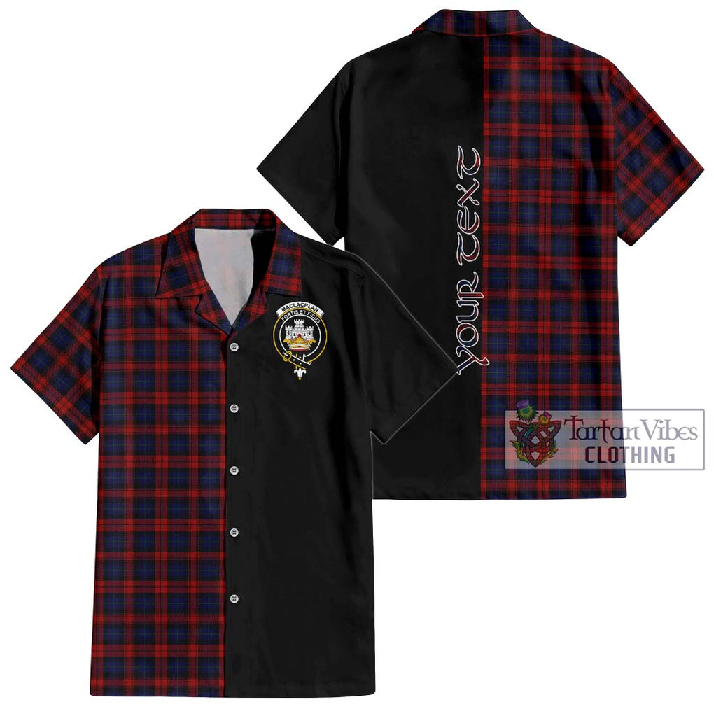 MacLachlan (McLachlan) Tartan Short Sleeve Button Shirt with Family Crest and Half Of Me Style Kid - Tartanvibesclothing Shop