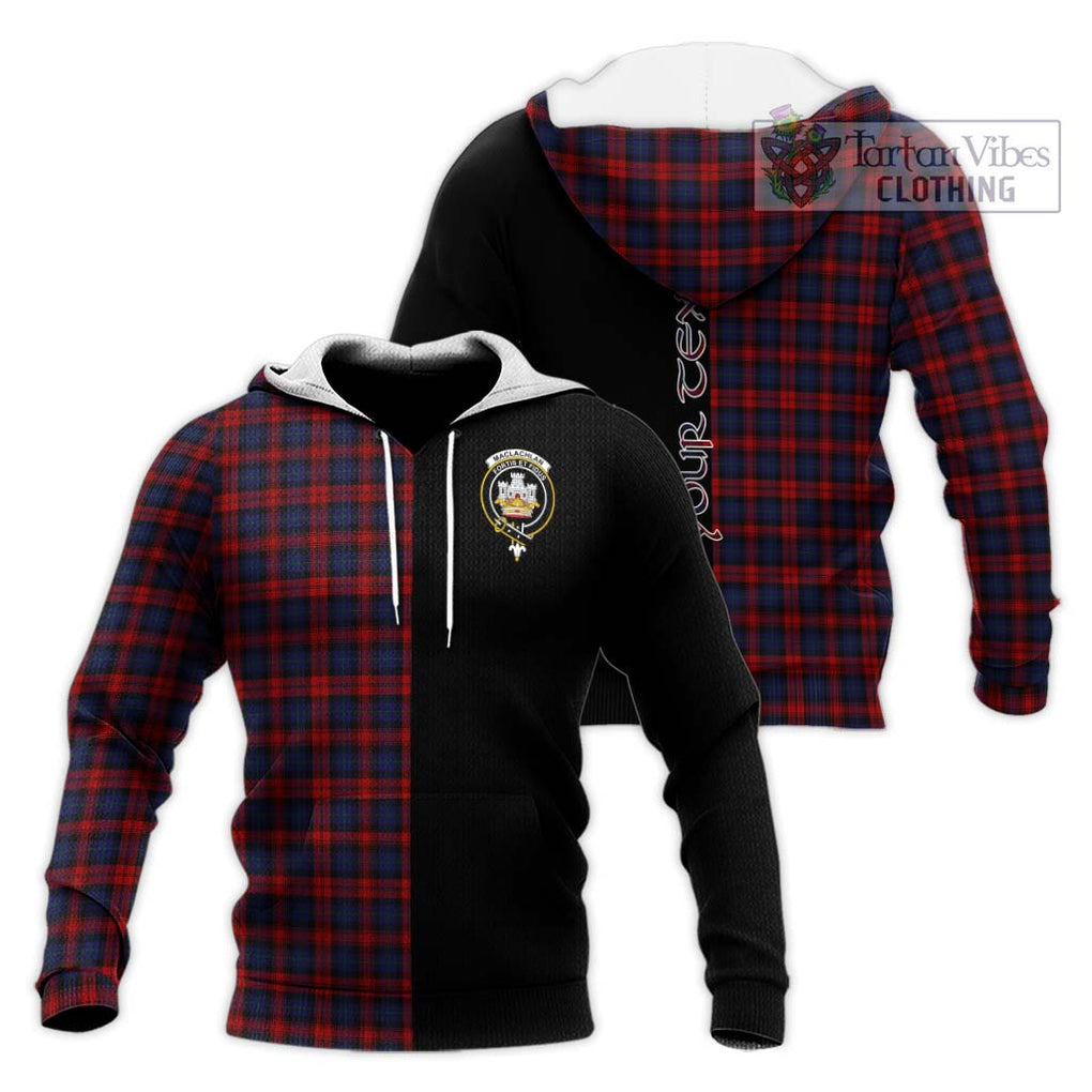 MacLachlan (McLachlan) Tartan Knitted Hoodie with Family Crest and Half Of Me Style Unisex Knitted Pullover Hoodie - Tartanvibesclothing Shop