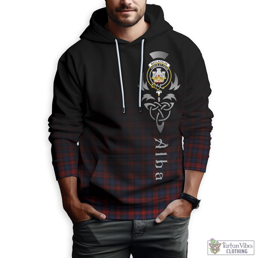 Tartan Vibes Clothing MacLachlan Tartan Hoodie Featuring Alba Gu Brath Family Crest Celtic Inspired