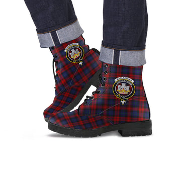 MacLachlan (McLachlan) Tartan Leather Boots with Family Crest