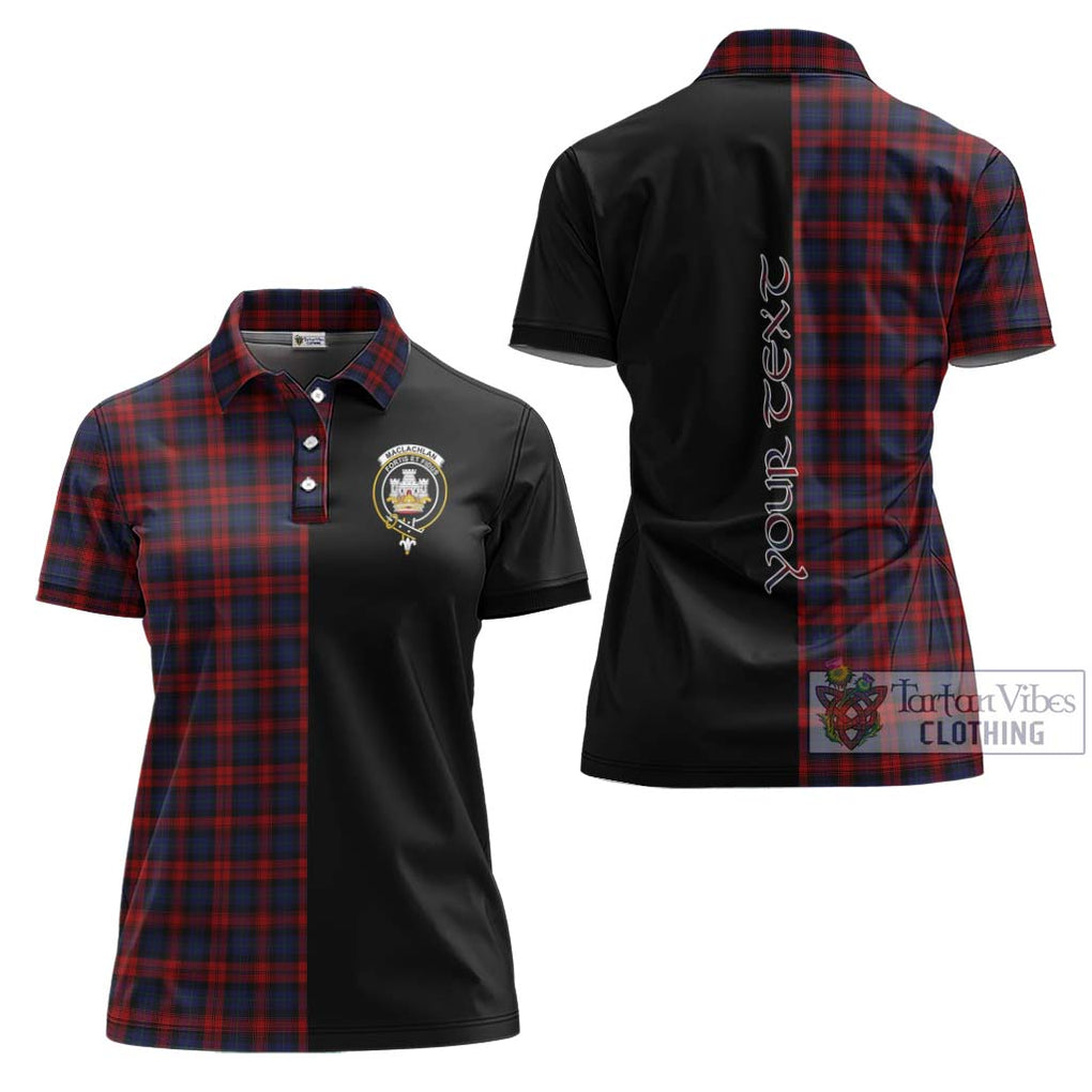 MacLachlan (McLachlan) Tartan Women's Polo Shirt with Family Crest and Half Of Me Style Women - Tartanvibesclothing Shop