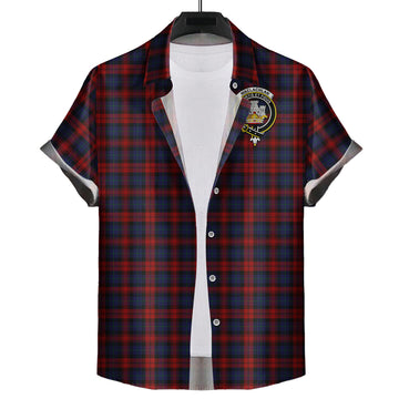 MacLachlan (McLachlan) Tartan Short Sleeve Button Down Shirt with Family Crest