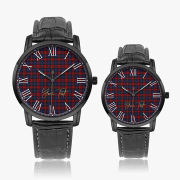 MacLachlan (McLachlan) Tartan Personalized Your Text Leather Trap Quartz Watch