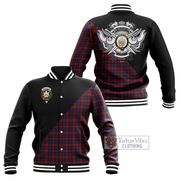 MacLachlan (McLachlan) Tartan Baseball Jacket with Family Crest and Military Logo Style