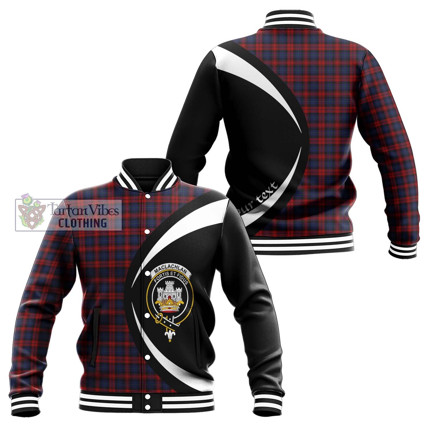 MacLachlan (McLachlan) Tartan Baseball Jacket with Family Crest Circle Style Unisex - Tartan Vibes Clothing