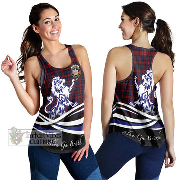 MacLachlan (McLachlan) Tartan Women's Racerback Tanks with Alba Gu Brath Regal Lion Emblem