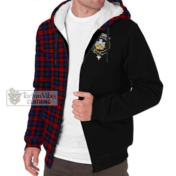 MacLachlan (McLachlan) Tartan Sherpa Hoodie with Family Crest and Half Of Me Style