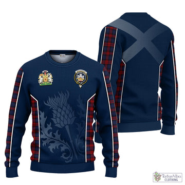 MacLachlan (McLachlan) Tartan Knitted Sweatshirt with Family Crest and Scottish Thistle Vibes Sport Style