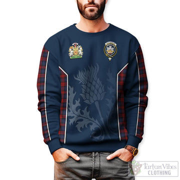 MacLachlan (McLachlan) Tartan Sweatshirt with Family Crest and Scottish Thistle Vibes Sport Style