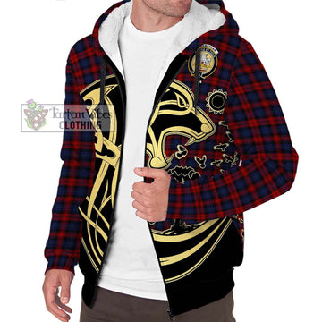 MacLachlan (McLachlan) Tartan Sherpa Hoodie with Family Crest Celtic Wolf Style