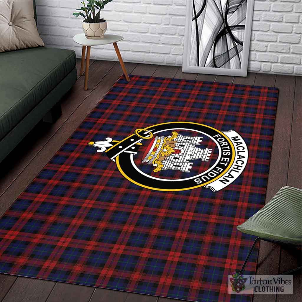 Tartan Vibes Clothing MacLachlan Tartan Area Rug with Family Crest