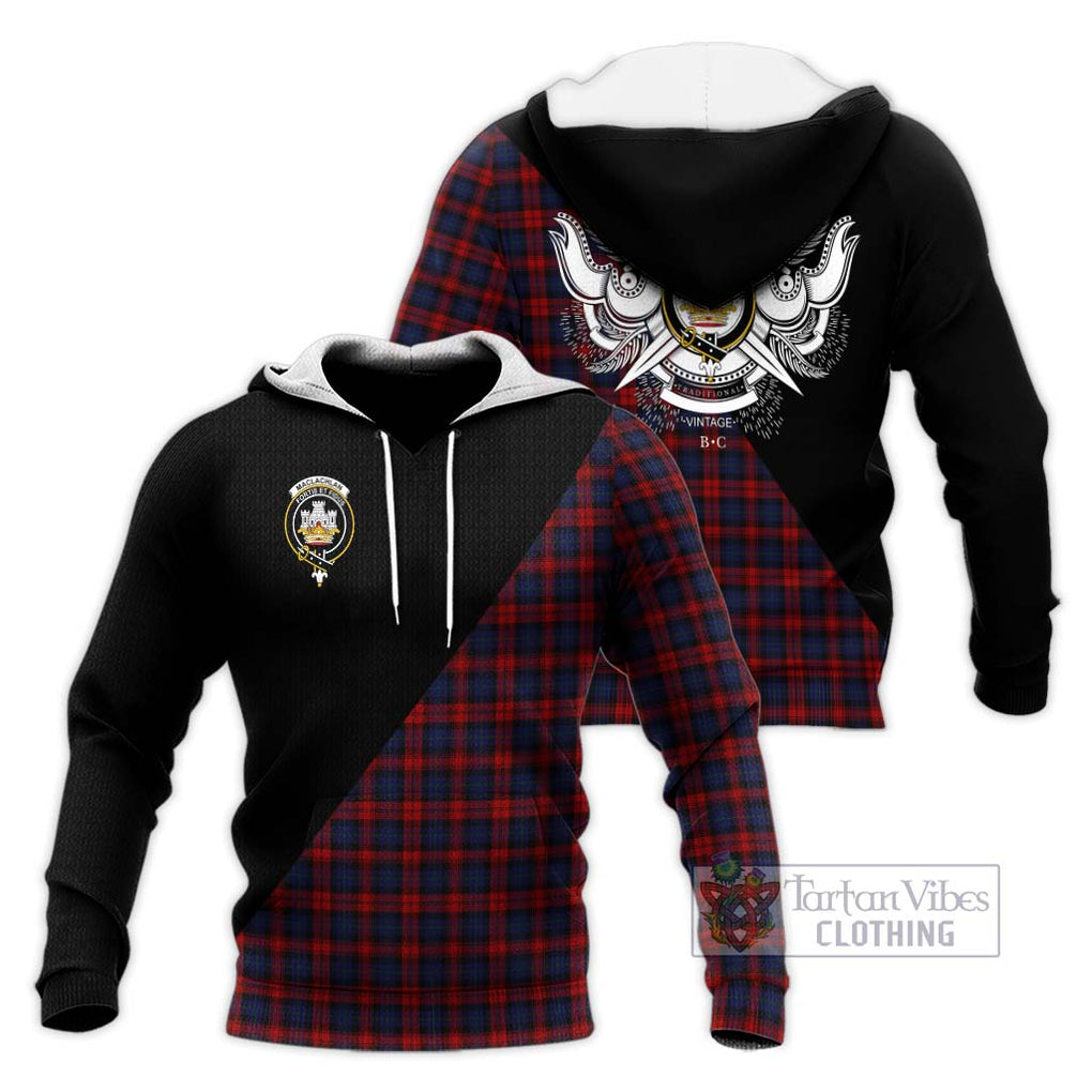 MacLachlan (McLachlan) Tartan Knitted Hoodie with Family Crest and Military Logo Style Unisex Knitted Pullover Hoodie - Tartanvibesclothing Shop