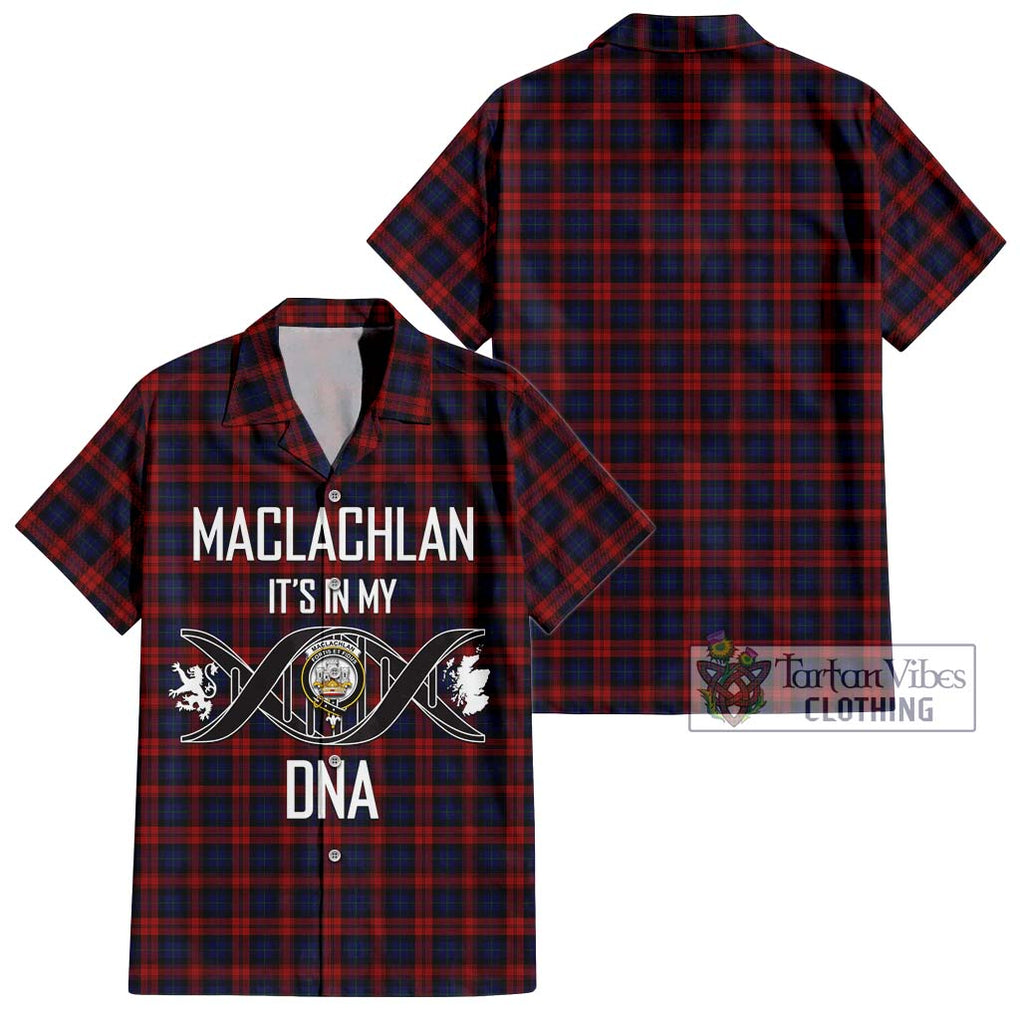 MacLachlan (McLachlan) Tartan Short Sleeve Button Shirt with Family Crest DNA In Me Style Kid - Tartanvibesclothing Shop