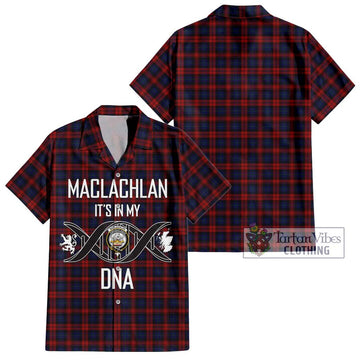 MacLachlan (McLachlan) Tartan Short Sleeve Button Shirt with Family Crest DNA In Me Style