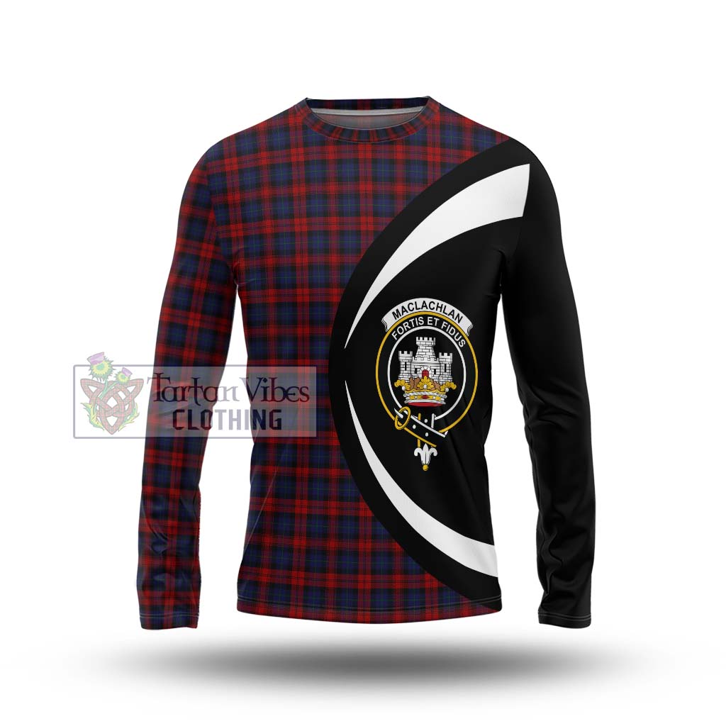 MacLachlan (McLachlan) Tartan Long Sleeve T-Shirt with Family Crest Circle Style Unisex - Tartan Vibes Clothing