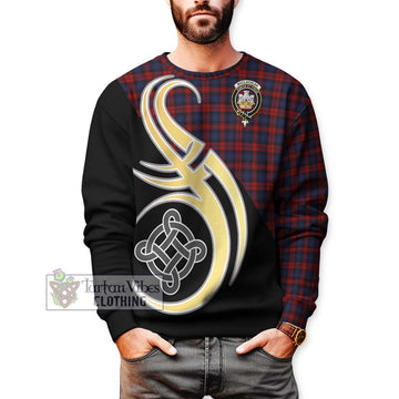 MacLachlan (McLachlan) Tartan Sweatshirt with Family Crest and Celtic Symbol Style