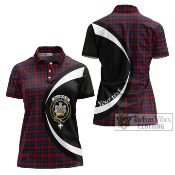 MacLachlan (McLachlan) Tartan Women's Polo Shirt with Family Crest Circle Style