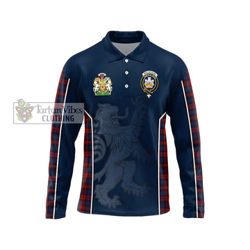 MacLachlan (McLachlan) Tartan Long Sleeve Polo Shirt with Family Crest and Lion Rampant Vibes Sport Style