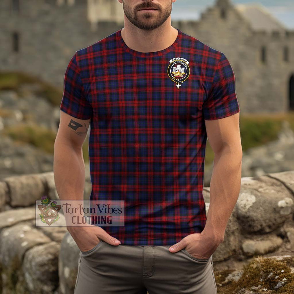 MacLachlan (McLachlan) Tartan Cotton T-Shirt with Family Crest Men's Shirt - Tartanvibesclothing Shop