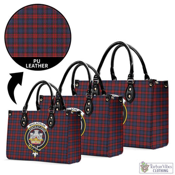 MacLachlan (McLachlan) Tartan Luxury Leather Handbags with Family Crest