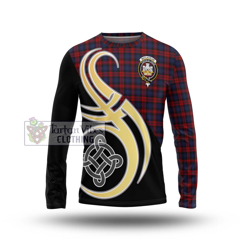 MacLachlan (McLachlan) Tartan Long Sleeve T-Shirt with Family Crest and Celtic Symbol Style Unisex - Tartan Vibes Clothing