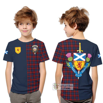 MacLachlan (McLachlan) Tartan Kid T-Shirt Alba with Scottish Lion Royal Arm Half Style Youth XL Size14 - Tartan Vibes Clothing
