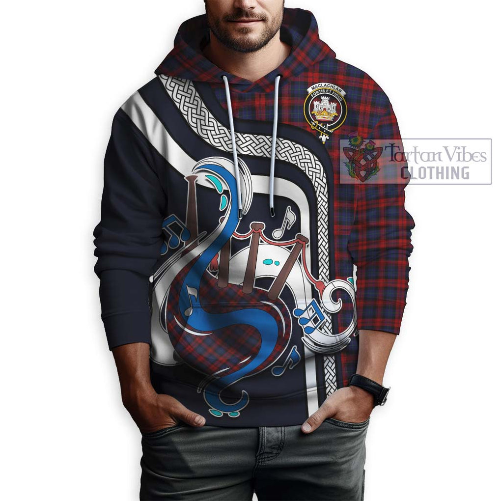 MacLachlan (McLachlan) Tartan Hoodie with Epic Bagpipe Style Zip Hoodie - Tartanvibesclothing Shop