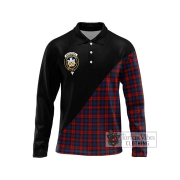 MacLachlan (McLachlan) Tartan Long Sleeve Polo Shirt with Family Crest and Military Logo Style