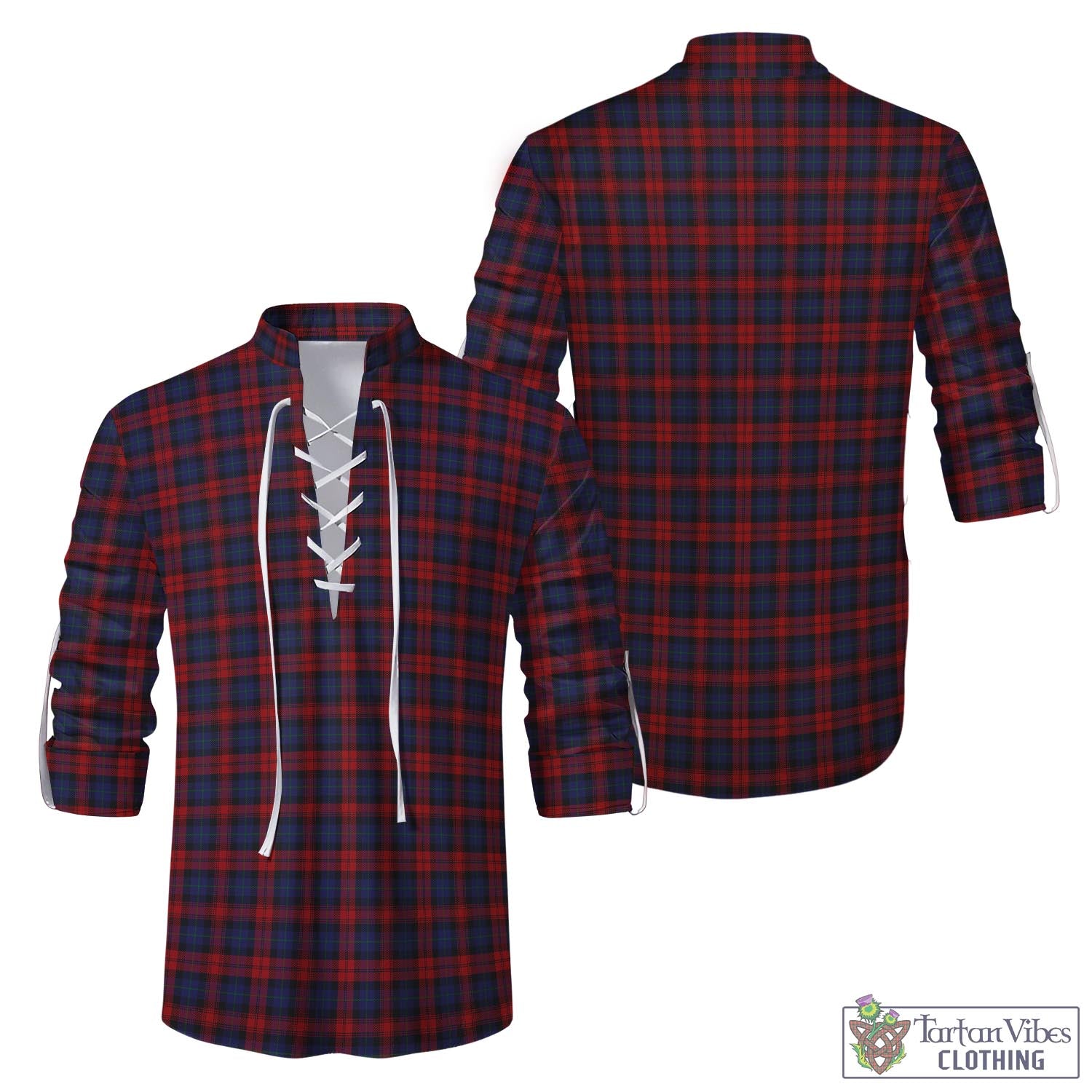 Tartan Vibes Clothing MacLachlan Tartan Men's Scottish Traditional Jacobite Ghillie Kilt Shirt