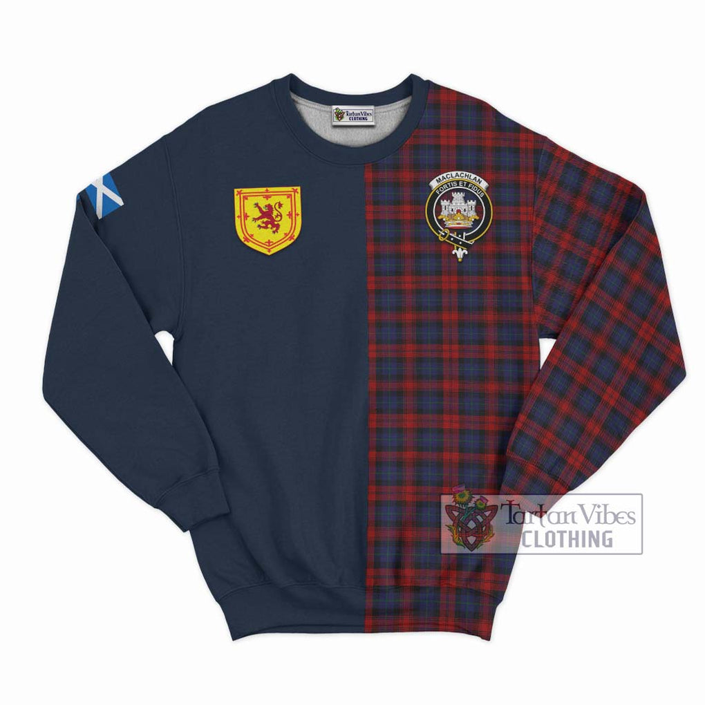 Tartan Vibes Clothing MacLachlan Tartan Sweatshirt with Scottish Lion Royal Arm Half Style