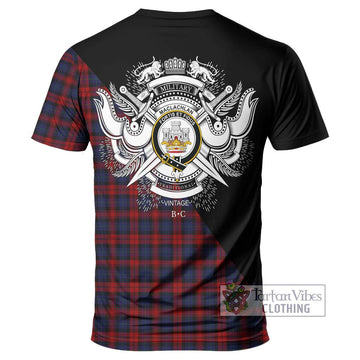 MacLachlan (McLachlan) Tartan T-Shirt with Family Crest and Military Logo Style