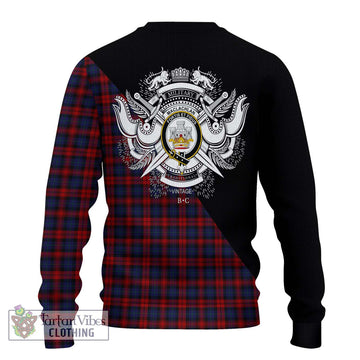 MacLachlan (McLachlan) Tartan Ugly Sweater with Family Crest and Military Logo Style