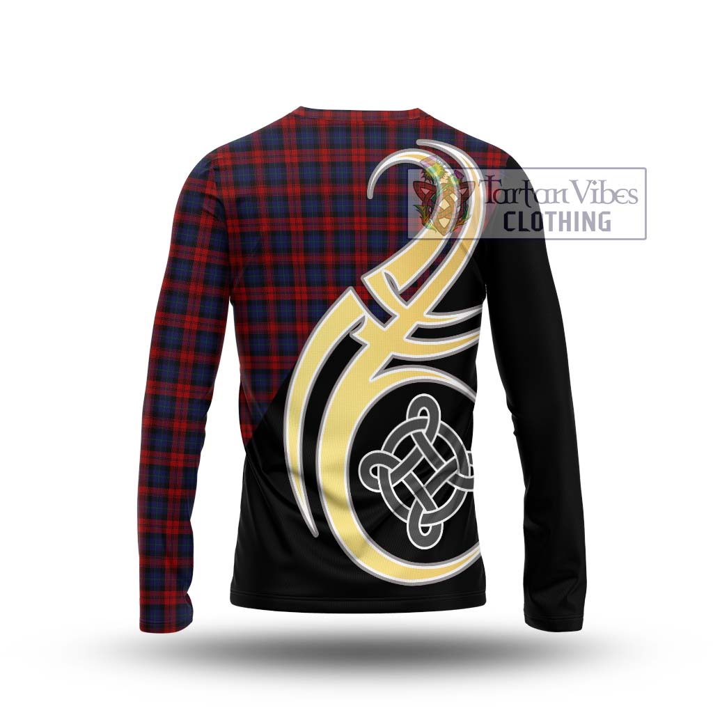 MacLachlan (McLachlan) Tartan Long Sleeve T-Shirt with Family Crest and Celtic Symbol Style - Tartan Vibes Clothing