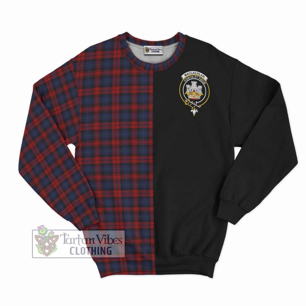 MacLachlan (McLachlan) Tartan Sweatshirt with Family Crest and Half Of Me Style - Tartanvibesclothing Shop