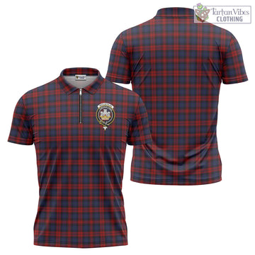 MacLachlan (McLachlan) Tartan Zipper Polo Shirt with Family Crest