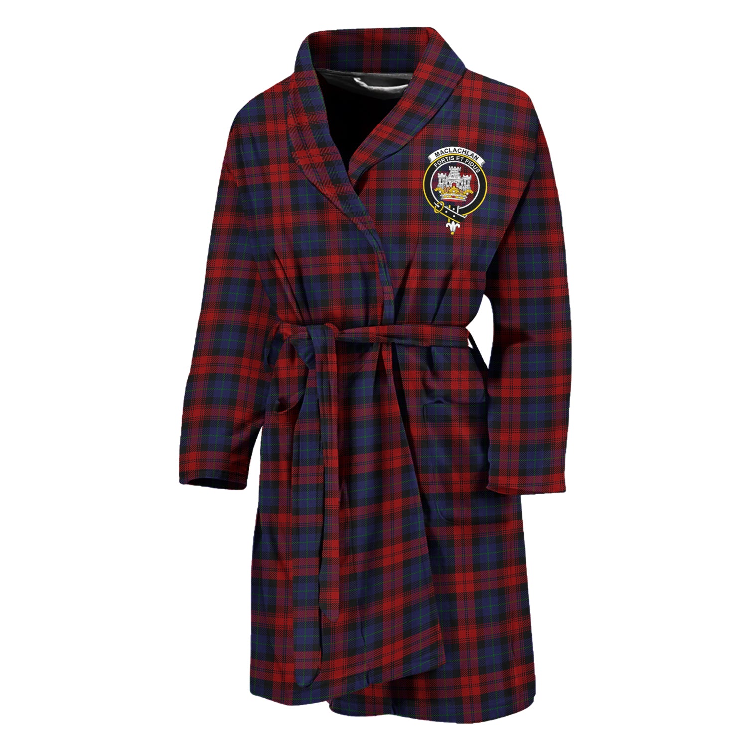 MacLachlan (McLachlan) Tartan Bathrobe with Family Crest Unisex M - Tartan Vibes Clothing