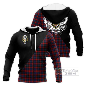 MacLachlan (McLachlan) Tartan Knitted Hoodie with Family Crest and Military Logo Style