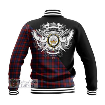 MacLachlan (McLachlan) Tartan Baseball Jacket with Family Crest and Military Logo Style