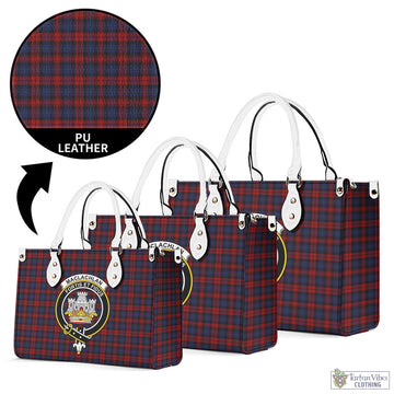 MacLachlan (McLachlan) Tartan Luxury Leather Handbags with Family Crest