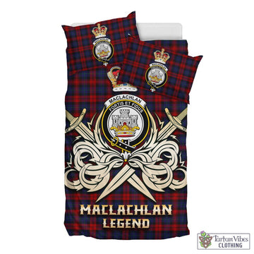 MacLachlan (McLachlan) Tartan Bedding Set with Clan Crest and the Golden Sword of Courageous Legacy