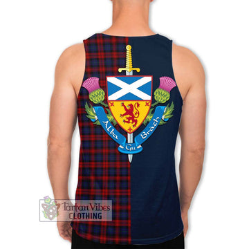 MacLachlan (McLachlan) Tartan Men's Tank Top Alba with Scottish Lion Royal Arm Half Style