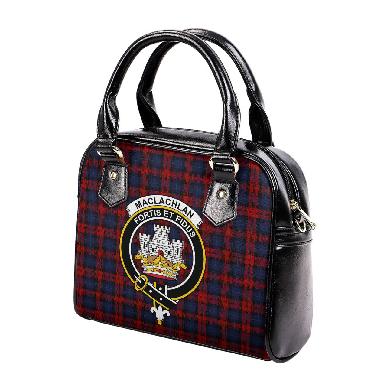 MacLachlan Tartan Shoulder Handbags with Family Crest - Tartanvibesclothing