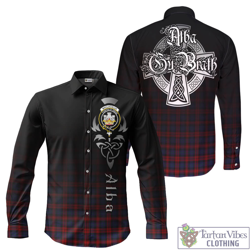 MacLachlan (McLachlan) Tartan Long Sleeve Button Up Featuring Alba Gu Brath Family Crest Celtic Inspired - Tartan Vibes Clothing