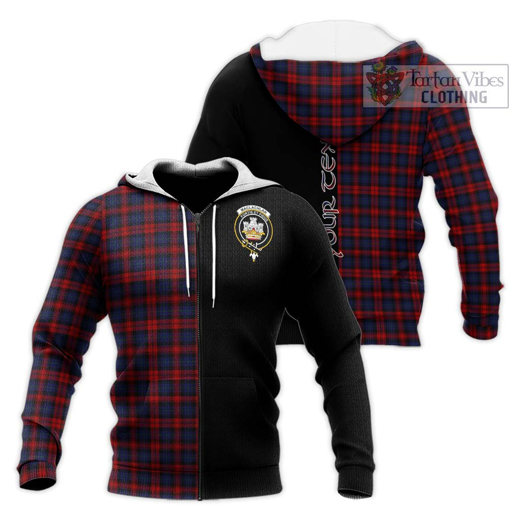 MacLachlan (McLachlan) Tartan Knitted Hoodie with Family Crest and Half Of Me Style Unisex Knitted Zip Hoodie - Tartanvibesclothing Shop