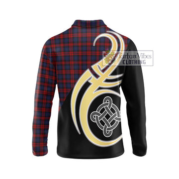 MacLachlan (McLachlan) Tartan Long Sleeve Polo Shirt with Family Crest and Celtic Symbol Style